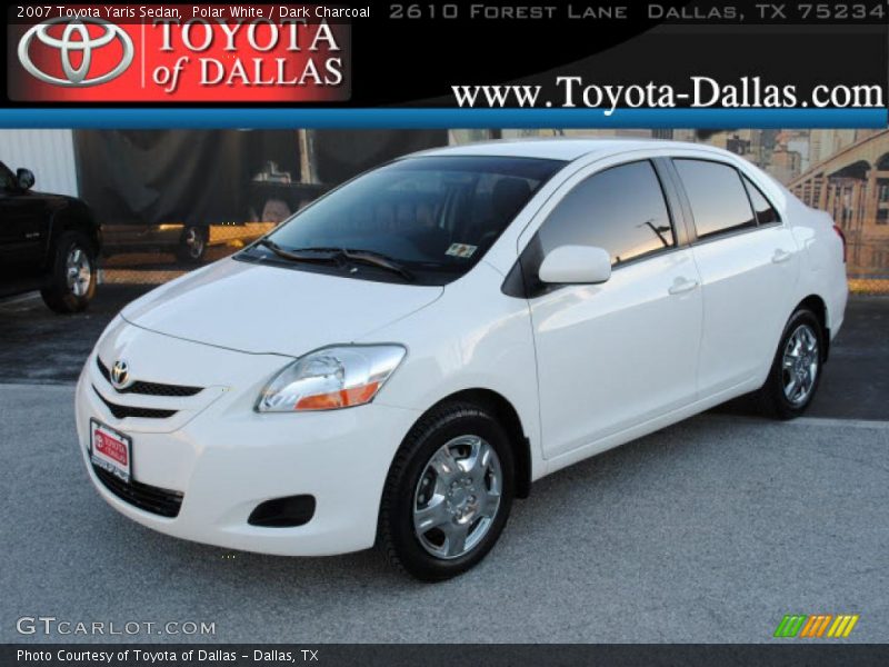 Polar White / Dark Charcoal 2007 Toyota Yaris Sedan