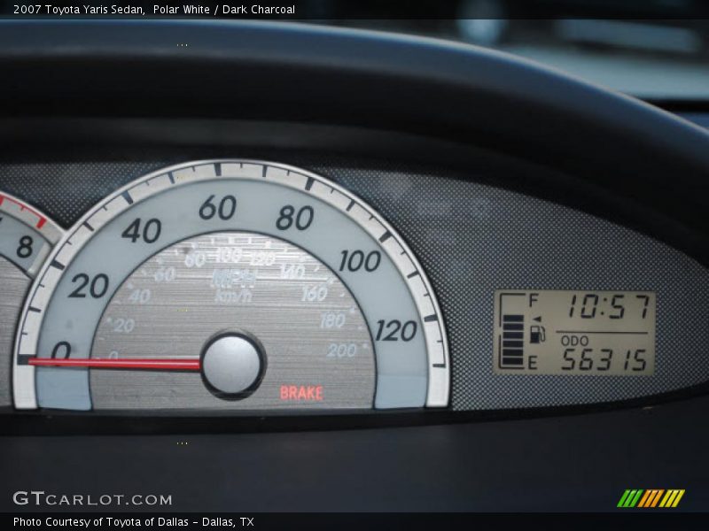 Polar White / Dark Charcoal 2007 Toyota Yaris Sedan