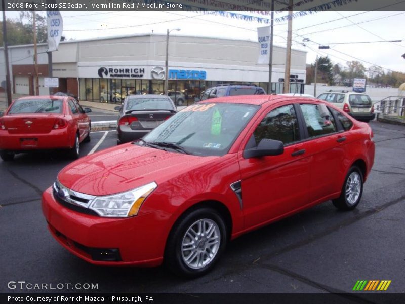 Vermillion Red / Medium Stone 2008 Ford Focus SE Sedan