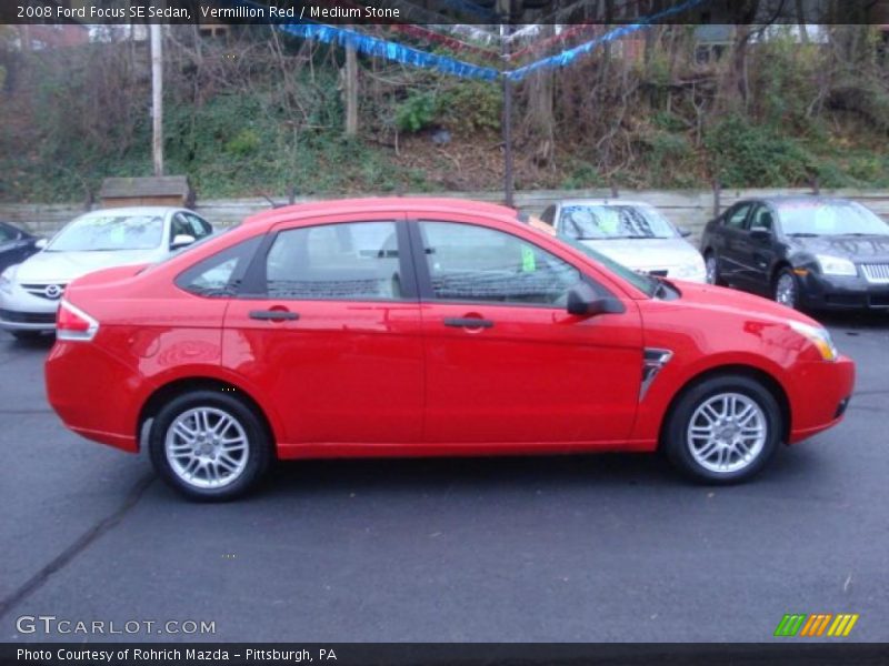 Vermillion Red / Medium Stone 2008 Ford Focus SE Sedan