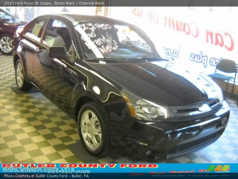 Ebony Black / Charcoal Black 2010 Ford Focus SE Coupe