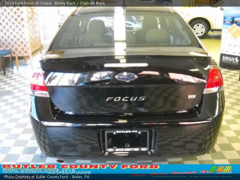 Ebony Black / Charcoal Black 2010 Ford Focus SE Coupe