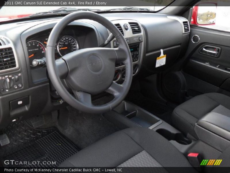 Ebony Interior - 2011 Canyon SLE Extended Cab 4x4 