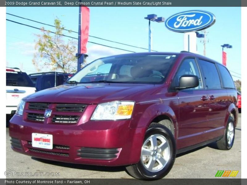 Deep Crimson Crystal Pearl / Medium Slate Gray/Light Shale 2009 Dodge Grand Caravan SE