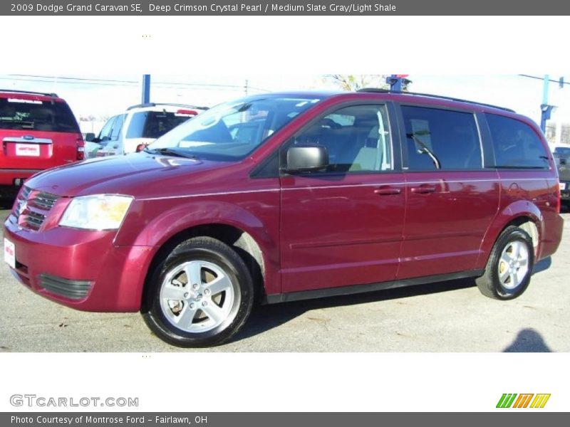 Deep Crimson Crystal Pearl / Medium Slate Gray/Light Shale 2009 Dodge Grand Caravan SE