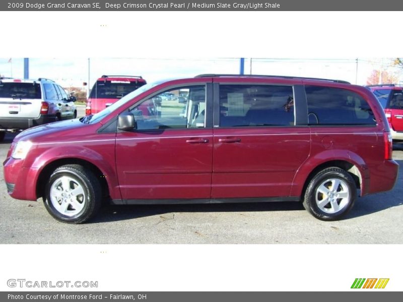 Deep Crimson Crystal Pearl / Medium Slate Gray/Light Shale 2009 Dodge Grand Caravan SE