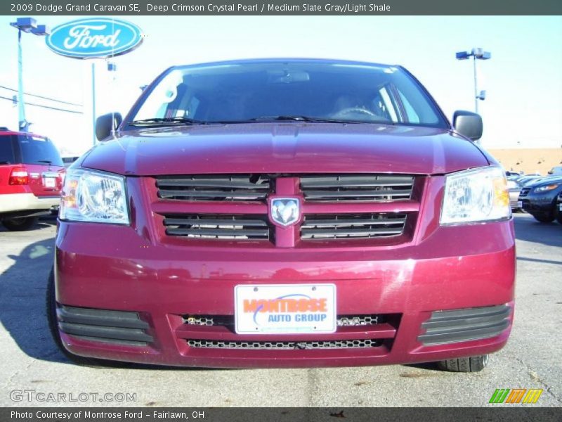 Deep Crimson Crystal Pearl / Medium Slate Gray/Light Shale 2009 Dodge Grand Caravan SE