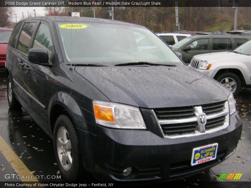 Modern Blue Pearl / Medium Slate Gray/Light Shale 2008 Dodge Grand Caravan SXT