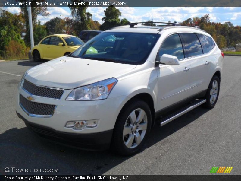 White Diamond Tricoat / Ebony/Ebony 2011 Chevrolet Traverse LTZ