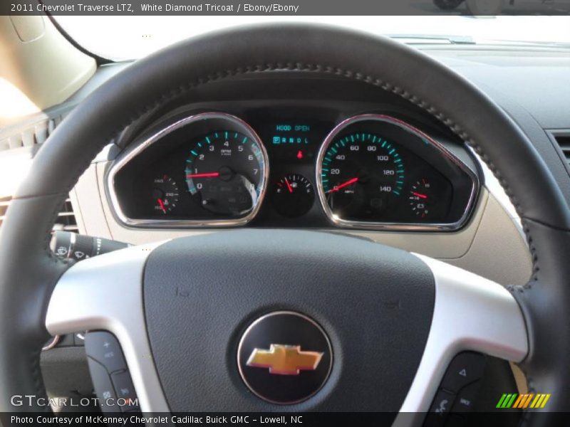 White Diamond Tricoat / Ebony/Ebony 2011 Chevrolet Traverse LTZ