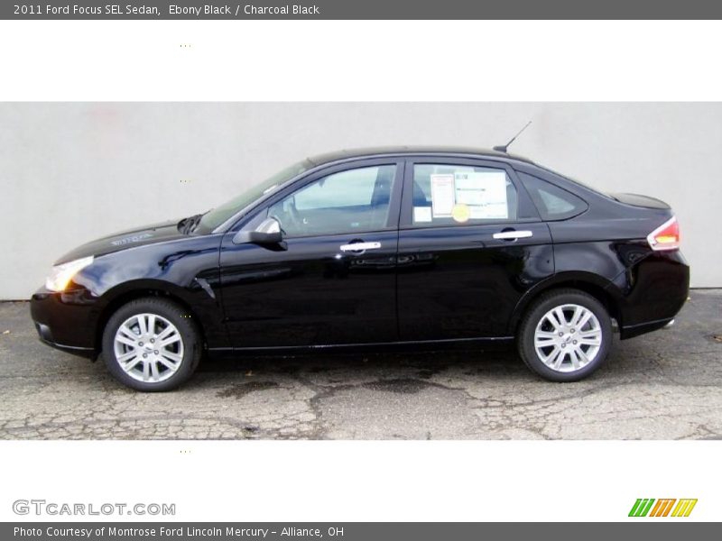 Ebony Black / Charcoal Black 2011 Ford Focus SEL Sedan