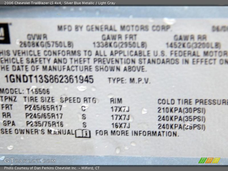 Silver Blue Metallic / Light Gray 2006 Chevrolet TrailBlazer LS 4x4