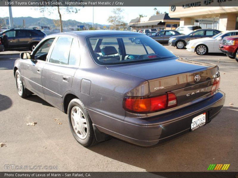 Nightshadow Pearl Metallic / Gray 1996 Toyota Camry LE V6 Sedan