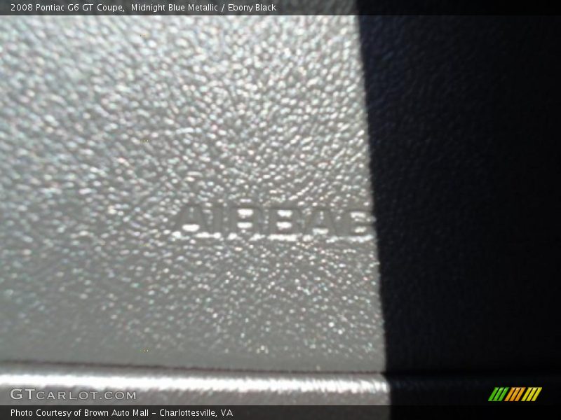 Midnight Blue Metallic / Ebony Black 2008 Pontiac G6 GT Coupe