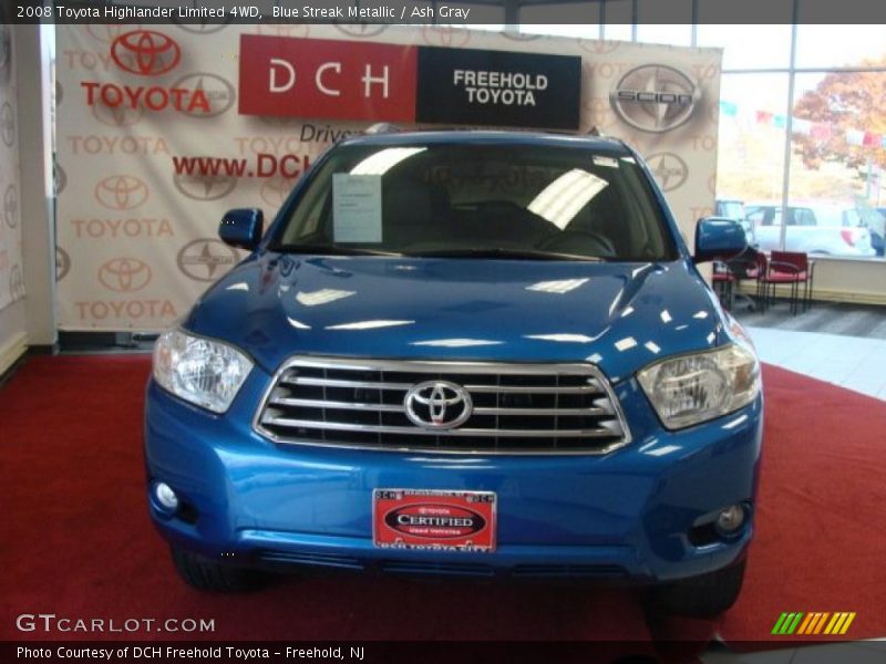 Blue Streak Metallic / Ash Gray 2008 Toyota Highlander Limited 4WD