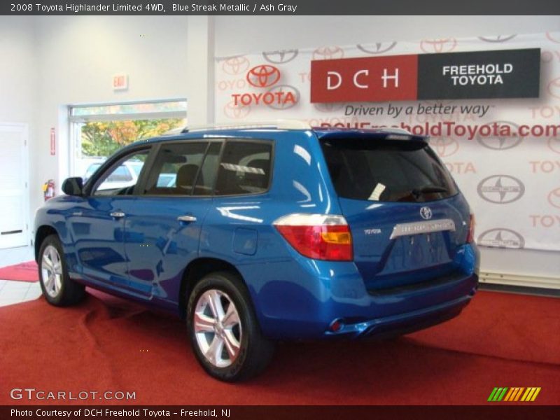 Blue Streak Metallic / Ash Gray 2008 Toyota Highlander Limited 4WD