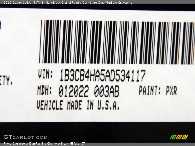 Brilliant Black Crystal Pearl / Dark Slate Gray/Medium Graystone 2010 Dodge Caliber SXT