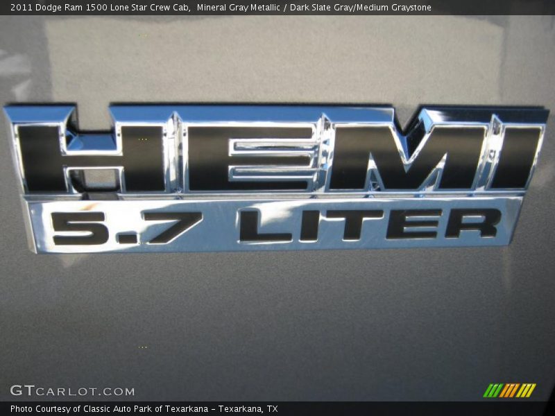 Mineral Gray Metallic / Dark Slate Gray/Medium Graystone 2011 Dodge Ram 1500 Lone Star Crew Cab