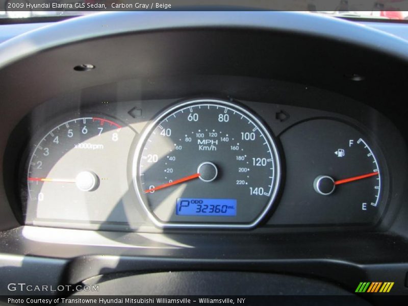 Carbon Gray / Beige 2009 Hyundai Elantra GLS Sedan