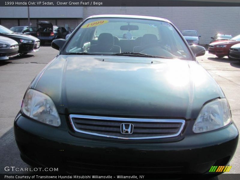 Clover Green Pearl / Beige 1999 Honda Civic VP Sedan