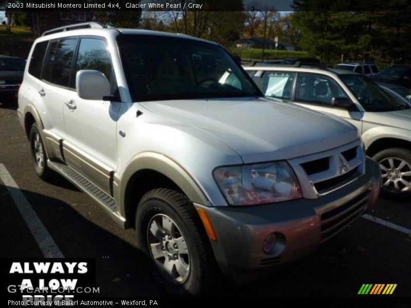 Glacier White Pearl / Gray 2003 Mitsubishi Montero Limited 4x4