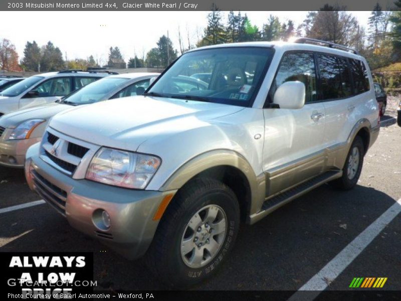Glacier White Pearl / Gray 2003 Mitsubishi Montero Limited 4x4
