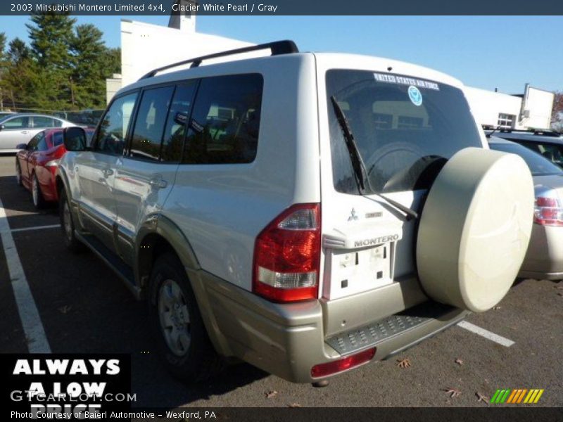 Glacier White Pearl / Gray 2003 Mitsubishi Montero Limited 4x4