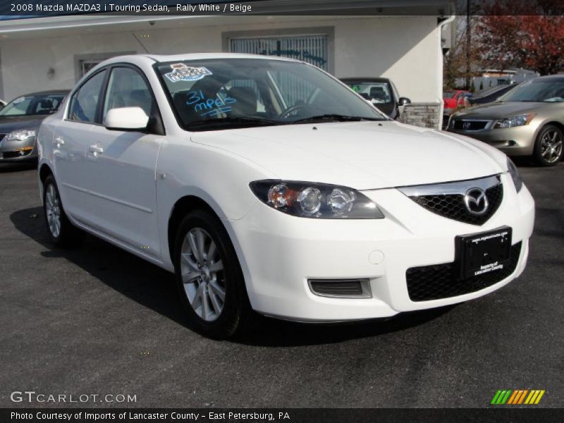 Rally White / Beige 2008 Mazda MAZDA3 i Touring Sedan