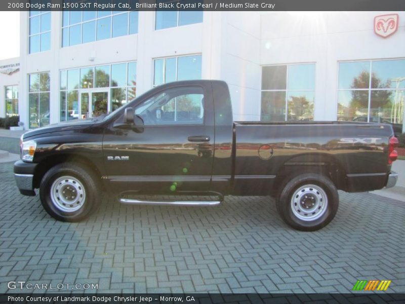 Brilliant Black Crystal Pearl / Medium Slate Gray 2008 Dodge Ram 1500 SXT Regular Cab