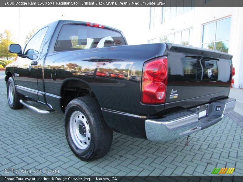 Brilliant Black Crystal Pearl / Medium Slate Gray 2008 Dodge Ram 1500 SXT Regular Cab