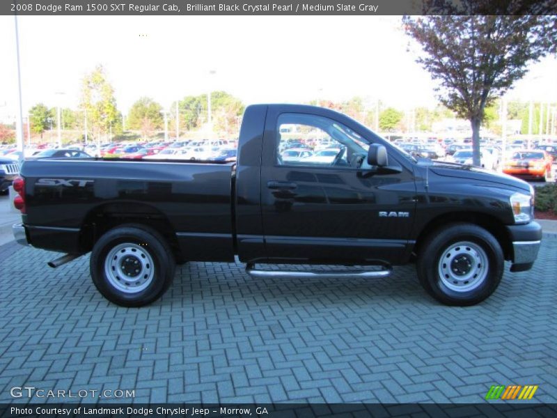 Brilliant Black Crystal Pearl / Medium Slate Gray 2008 Dodge Ram 1500 SXT Regular Cab