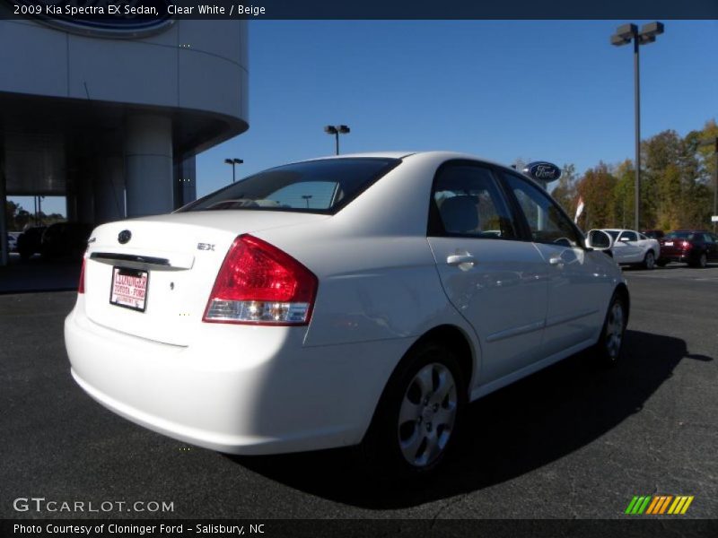 Clear White / Beige 2009 Kia Spectra EX Sedan