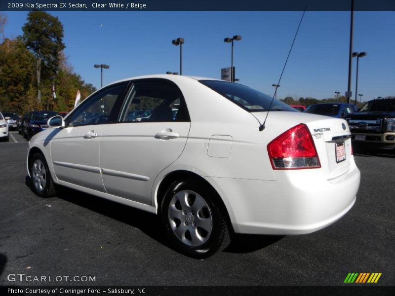 Clear White / Beige 2009 Kia Spectra EX Sedan
