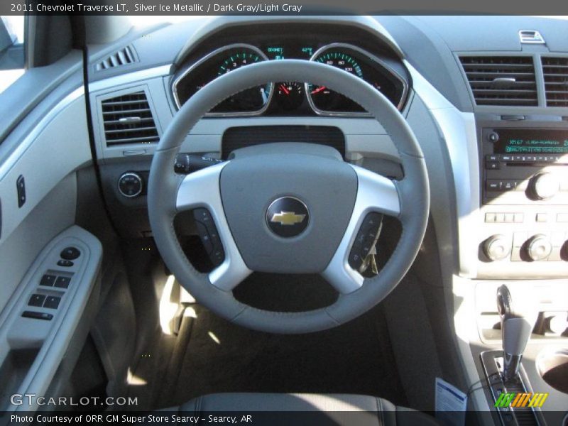Silver Ice Metallic / Dark Gray/Light Gray 2011 Chevrolet Traverse LT
