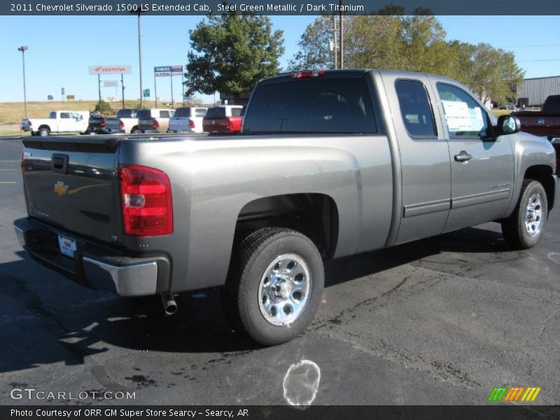 Steel Green Metallic / Dark Titanium 2011 Chevrolet Silverado 1500 LS Extended Cab