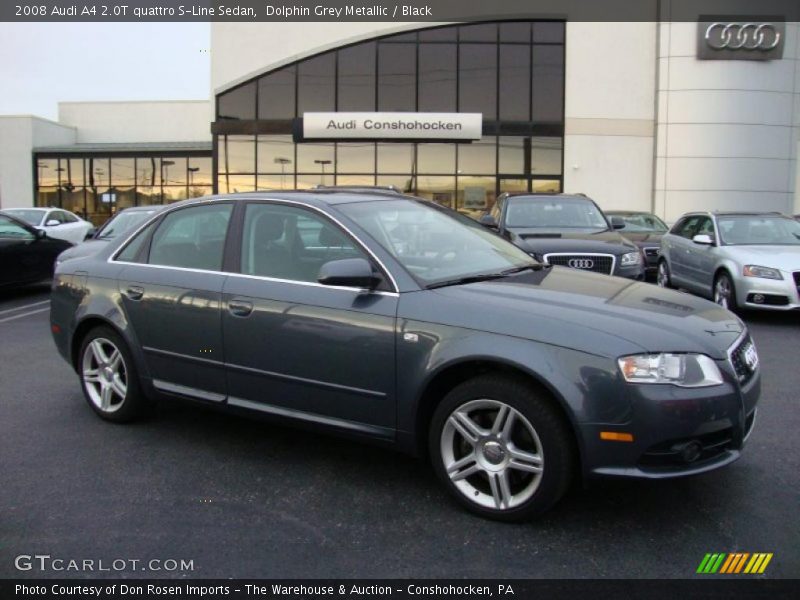 Dolphin Grey Metallic / Black 2008 Audi A4 2.0T quattro S-Line Sedan