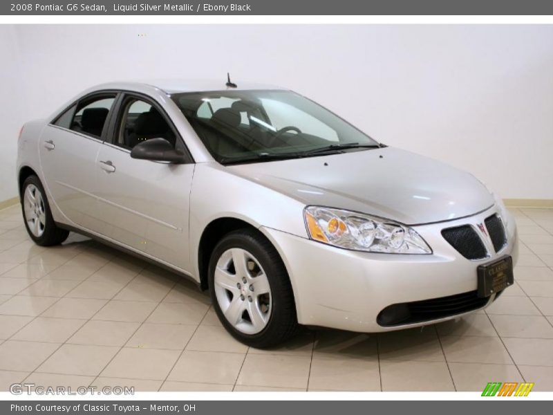 Liquid Silver Metallic / Ebony Black 2008 Pontiac G6 Sedan