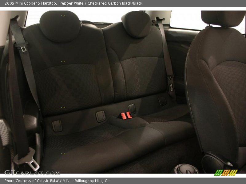 Pepper White / Checkered Carbon Black/Black 2009 Mini Cooper S Hardtop