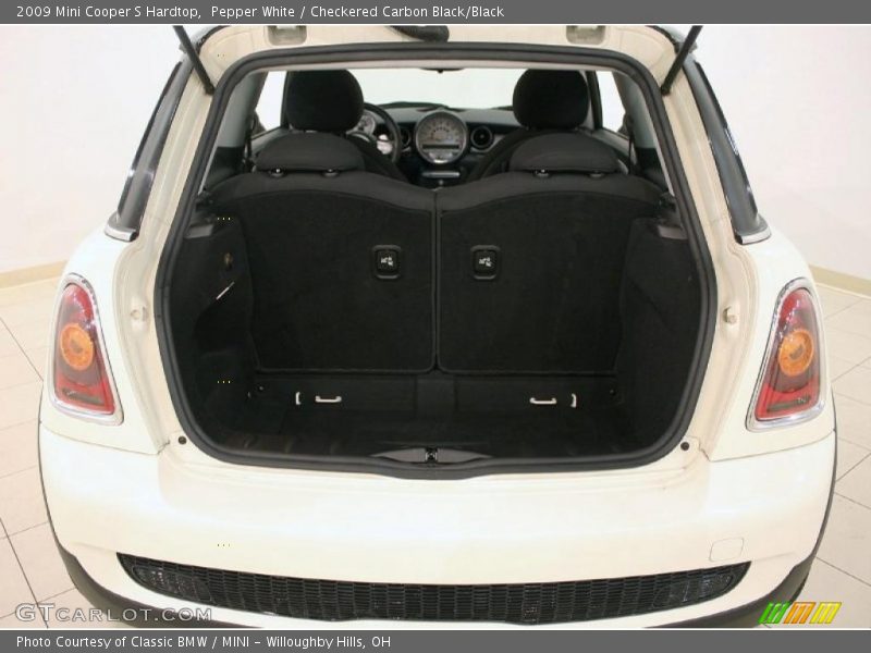 Pepper White / Checkered Carbon Black/Black 2009 Mini Cooper S Hardtop