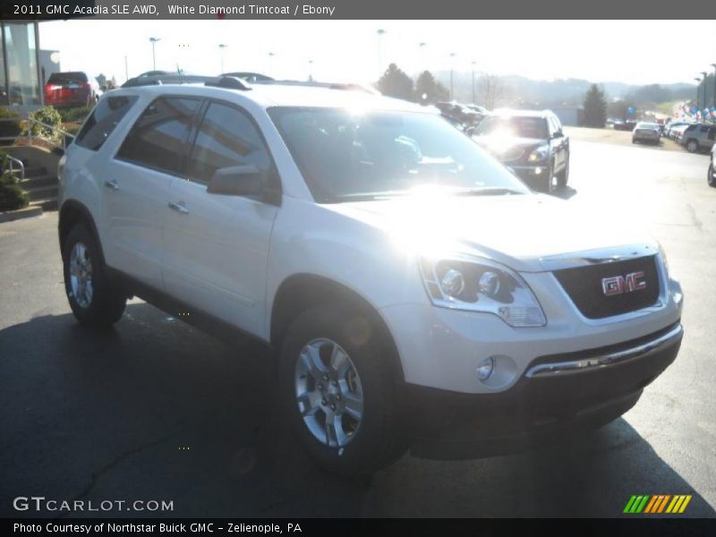 White Diamond Tintcoat / Ebony 2011 GMC Acadia SLE AWD