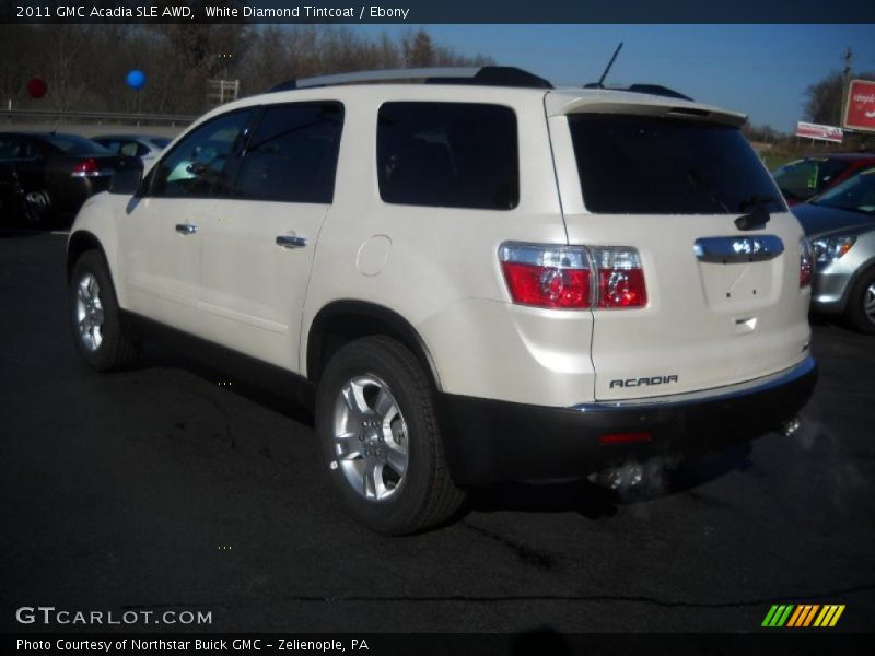 White Diamond Tintcoat / Ebony 2011 GMC Acadia SLE AWD