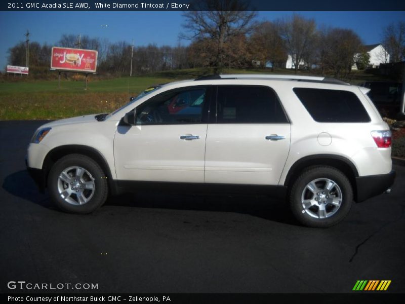 White Diamond Tintcoat / Ebony 2011 GMC Acadia SLE AWD