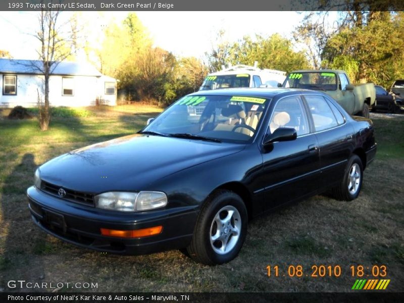 Dark Green Pearl / Beige 1993 Toyota Camry LE Sedan