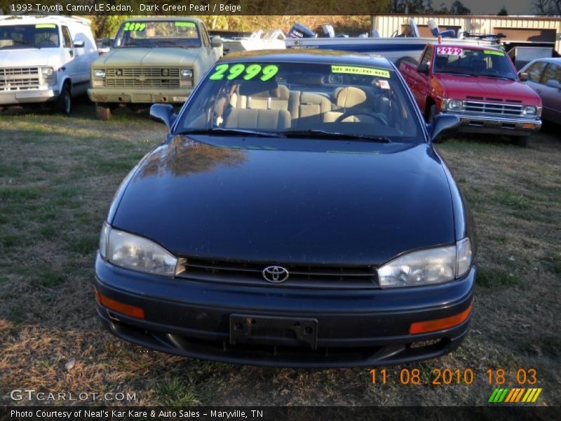 Dark Green Pearl / Beige 1993 Toyota Camry LE Sedan