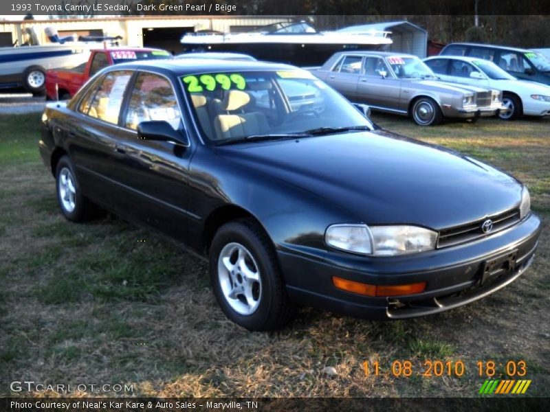 Dark Green Pearl / Beige 1993 Toyota Camry LE Sedan