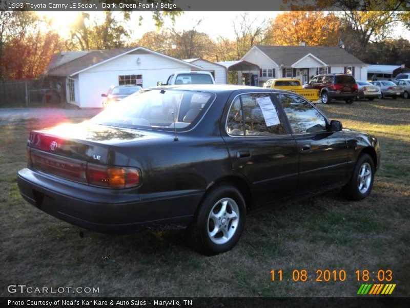 Dark Green Pearl / Beige 1993 Toyota Camry LE Sedan