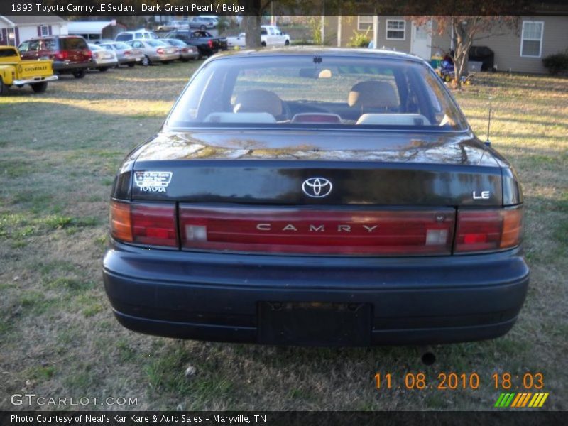 Dark Green Pearl / Beige 1993 Toyota Camry LE Sedan