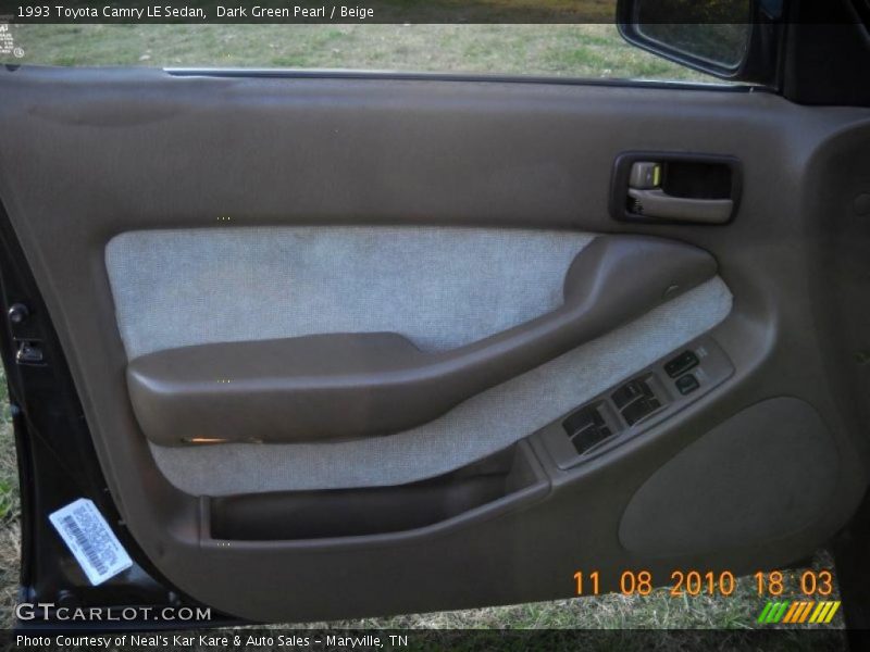 Dark Green Pearl / Beige 1993 Toyota Camry LE Sedan
