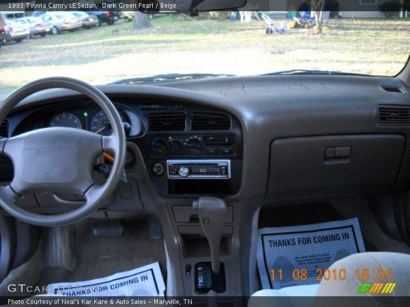 Dark Green Pearl / Beige 1993 Toyota Camry LE Sedan