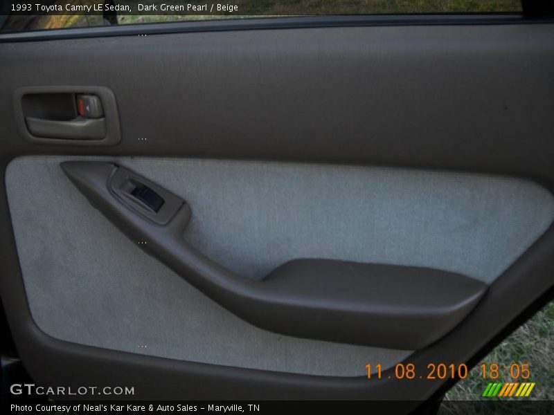 Dark Green Pearl / Beige 1993 Toyota Camry LE Sedan